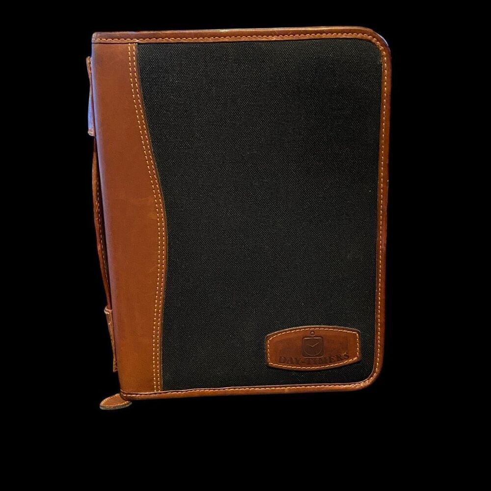 Vintage Daytimer Leather and Canvas with carry handle